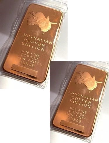 10 OZ Sydney Harbor Bridge Ingot 999 Pure Australian Copper  ACB x 2