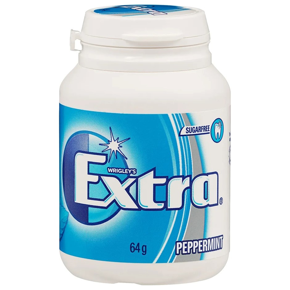 14 x WRIGLEY'S Extra Chewing Gum 64g, Peppermint. Best Before: 07-09/2026.