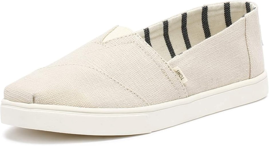 TOMS Women's Classic Canvas Slip-On Shoes, Size US 8.5 Warm Natural Heritag