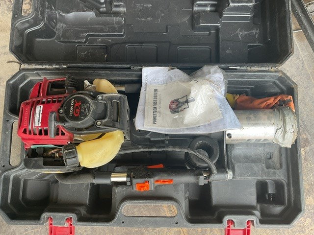 Petrol Driven Powertech Post Driver In Case