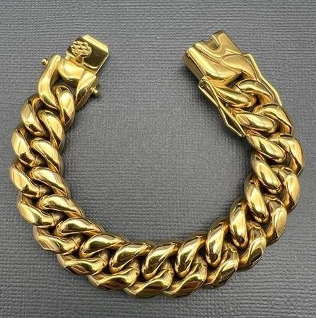 Bracelet 18KGold Plated/Italy Stamped 14mm-22cm
