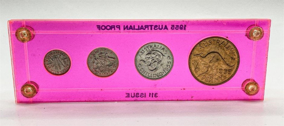 4 x Elizabeth II, Melbourne Mint Proof Set 1955