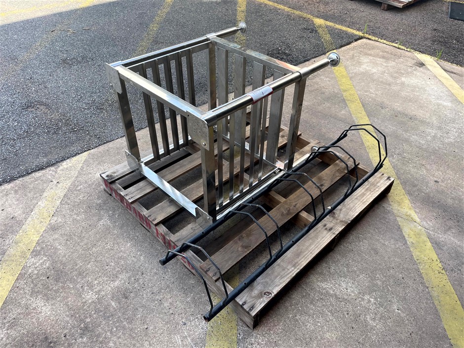 Commercial Oven Stand with Tray Racks & Bike Rack