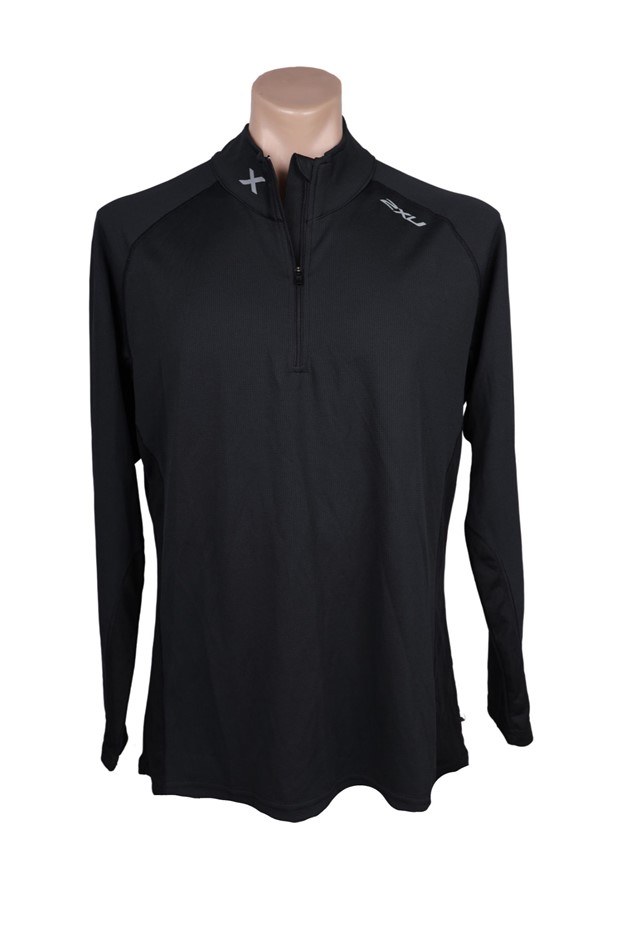 2 x 2XU Women's Long Sleeve Zip Polo Shirt, Size 3XL, Black/Reflective.  Bu