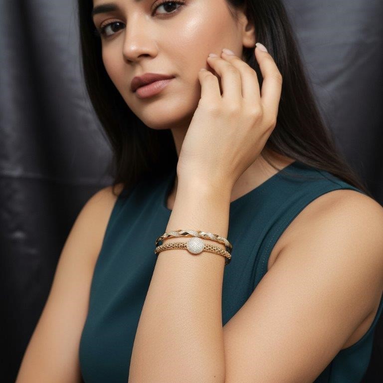 2pcsx18K/ITALY Yellow Gold Filled bangle -(stamped 18K/Italy)