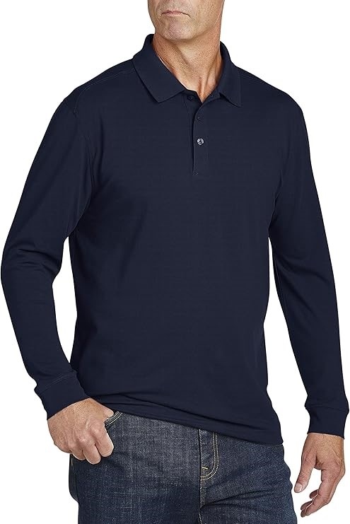 CUTTER & BUCK Men's Big & Tall 35+UPF Long Sleeve Advantage Polo Shirt, Siz