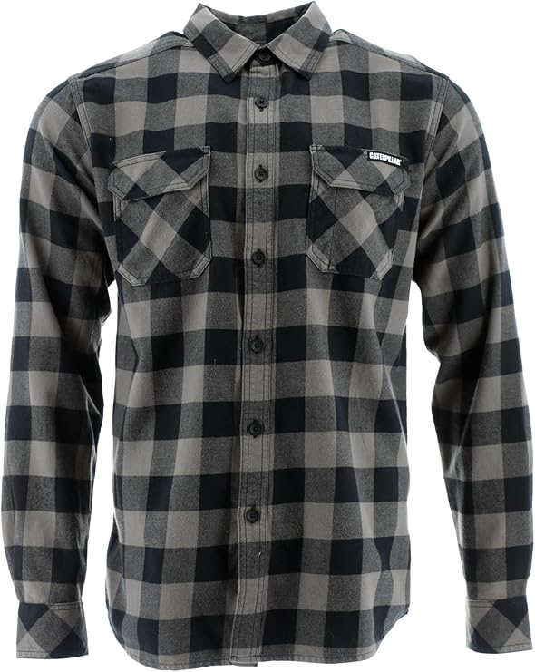 CATERPILLAR CAT Men's Plaid Shirt, Size M, Charcoal/Black, 1020004. Buyers