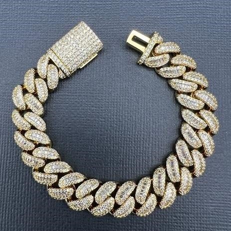 18k Yellow Gold Filled Cuban Bracelet stamped(18K)-22cm