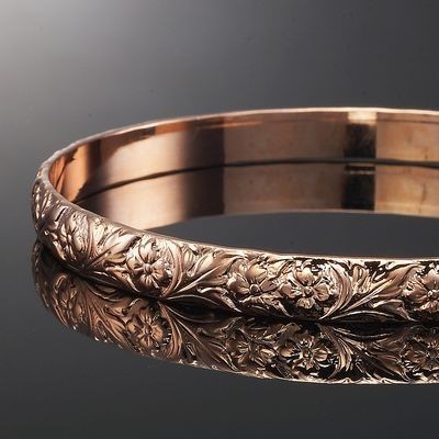 BIJ'OR-18ct Heavy Rose Gold Plated, Embossed Filigree Women's,RRP $125