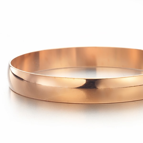 BIJ'OR-18ct Heavy Rose Gold Plated, 66mm Wide Plain Bangle - USA,RRP $125