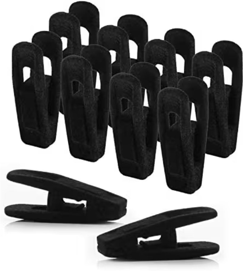 20 Pack Flocked Hanger Clips