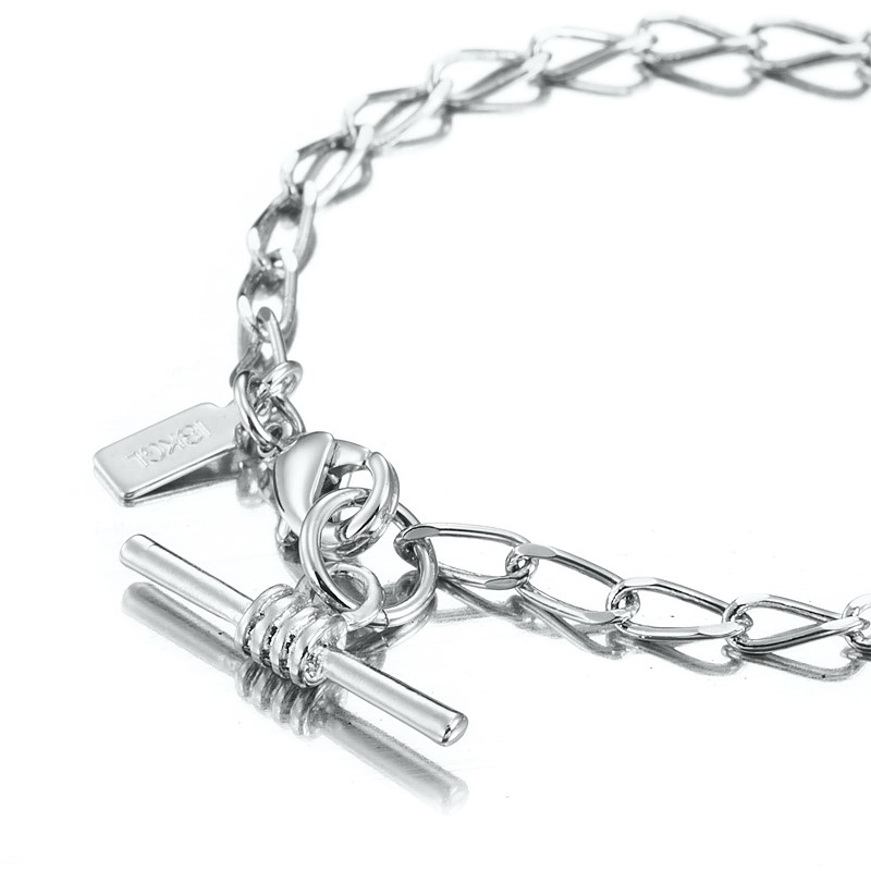 BIJ'OR-4.5" (11.4 cm) 925 Sterling Plated Le Mans Bracelet w/ T-Bar,RRP $30