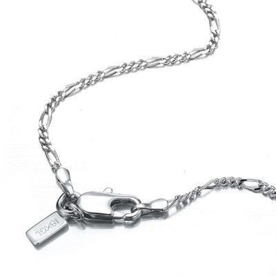 BIJ'OR-18", 925 Sterling Silver Plated Figaro Chain Necklace,RRP $40