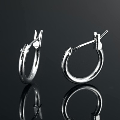 BIJ'OR-925 Sterling Silver Plated 9mm (Children's) Hoop Earrings -,RRP $15