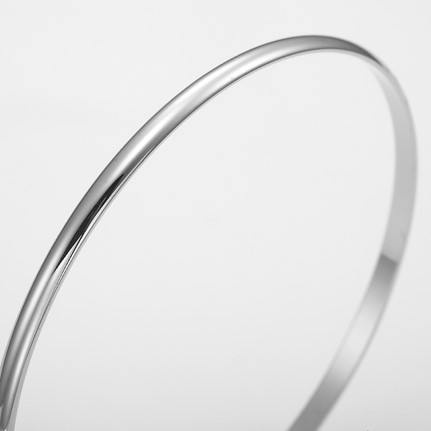BIJ'OR-66mm, 925 Sterling Silver Plated, 66mm Wide Plain 3mm Bangle,RRP $25