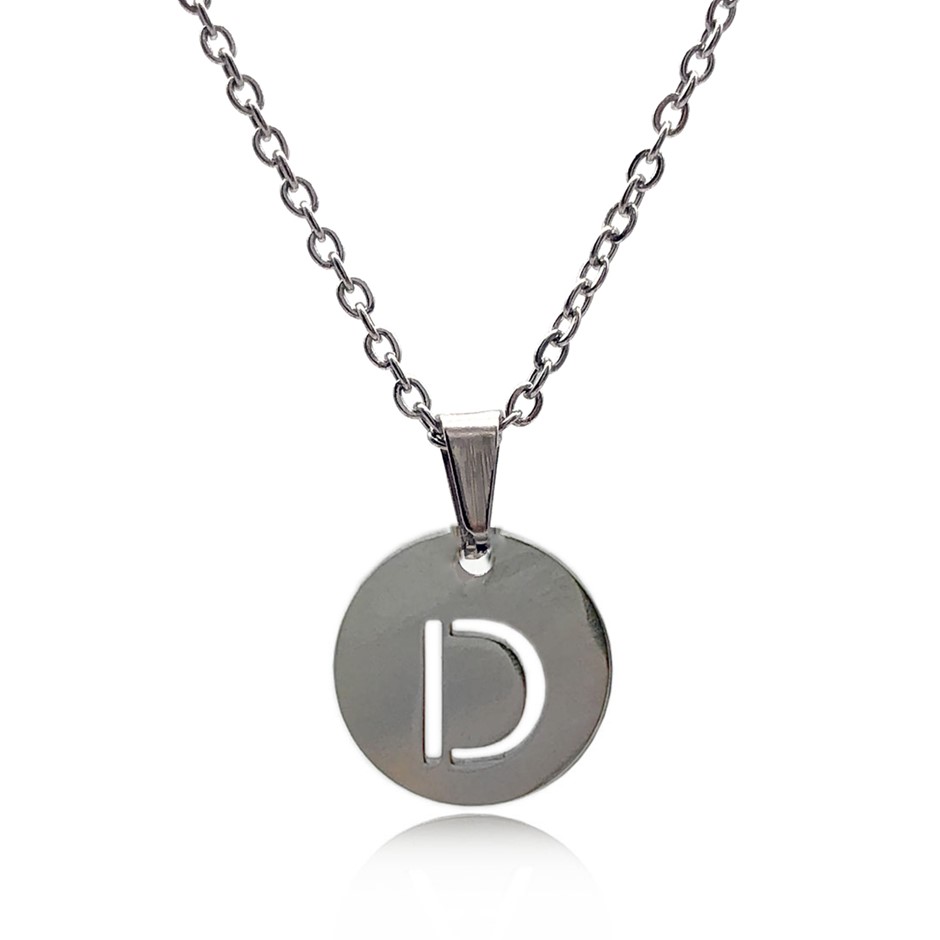 Initial Charm Letter  'D' Pendant Necklace
