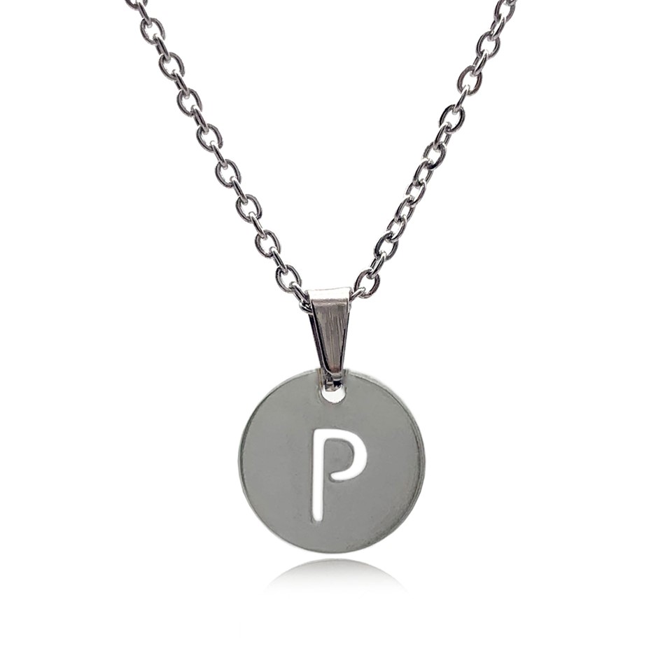 Initial Charm Letter 'P' Pendant Necklace
