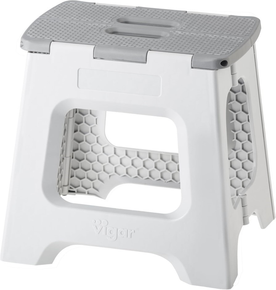 VIGAR Compact Foldable Stool, 32 cm Height, Grey