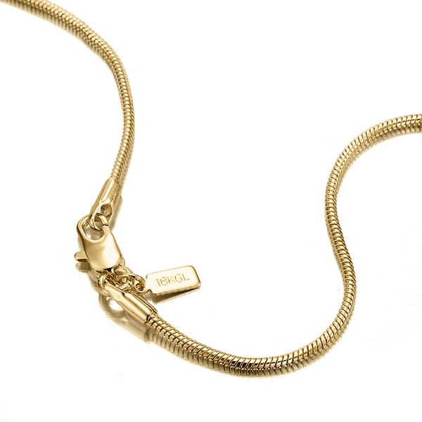 BIJ'OR-20 Inch, 18ct Heavy Yellow Gold Plated Snake Chain Necklace,RRP $79