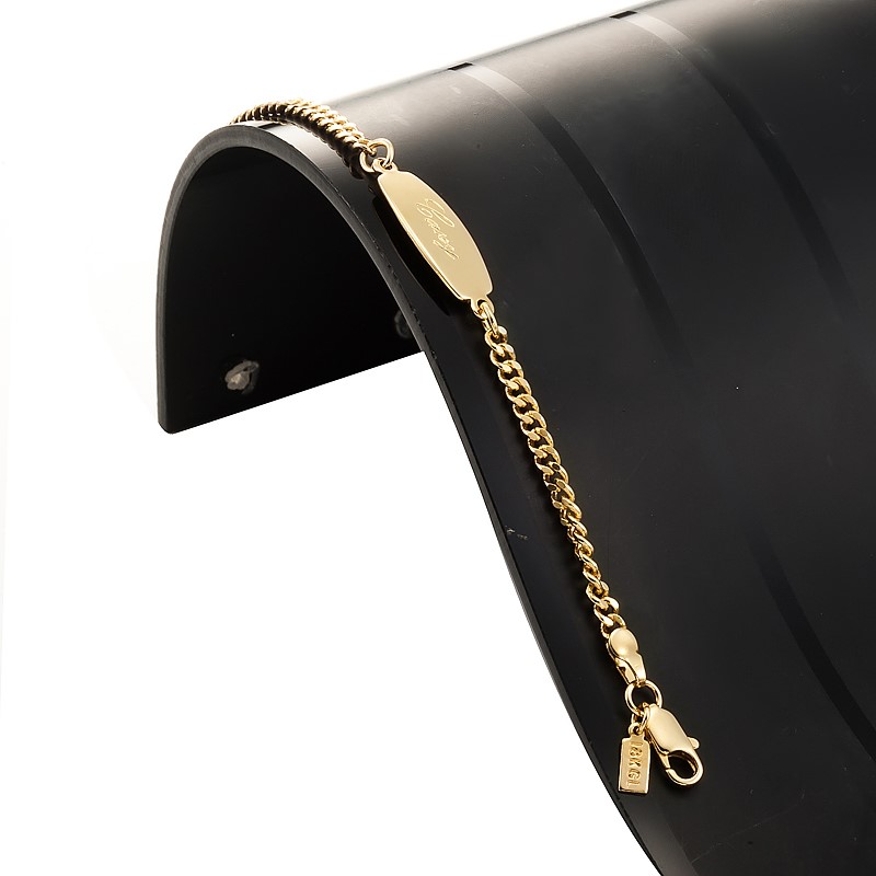 BIJ'OR-5 Inch, 18ct  Baby ID Bracelet with Parrot Clasp,RRP $69