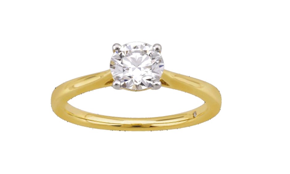 3.49 gram yellow gold certified 1.05 carat diamond ring in 18 carat