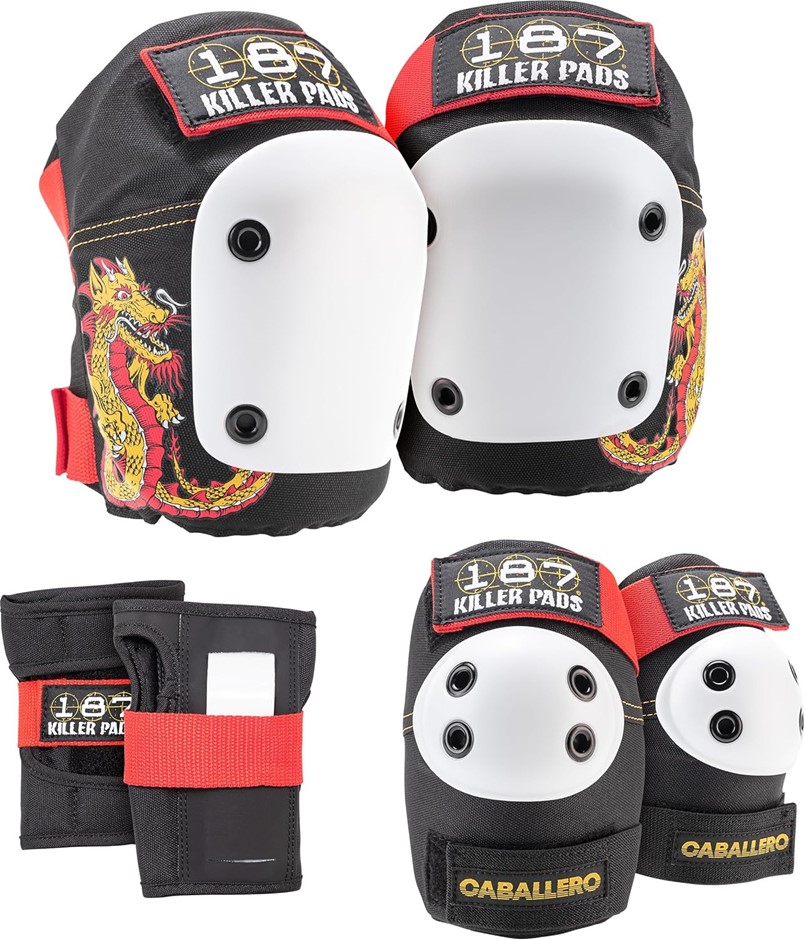 187 Killer Pads Skateboarding Knee Pads, Elbow Pads, and Wrist Guards, Six