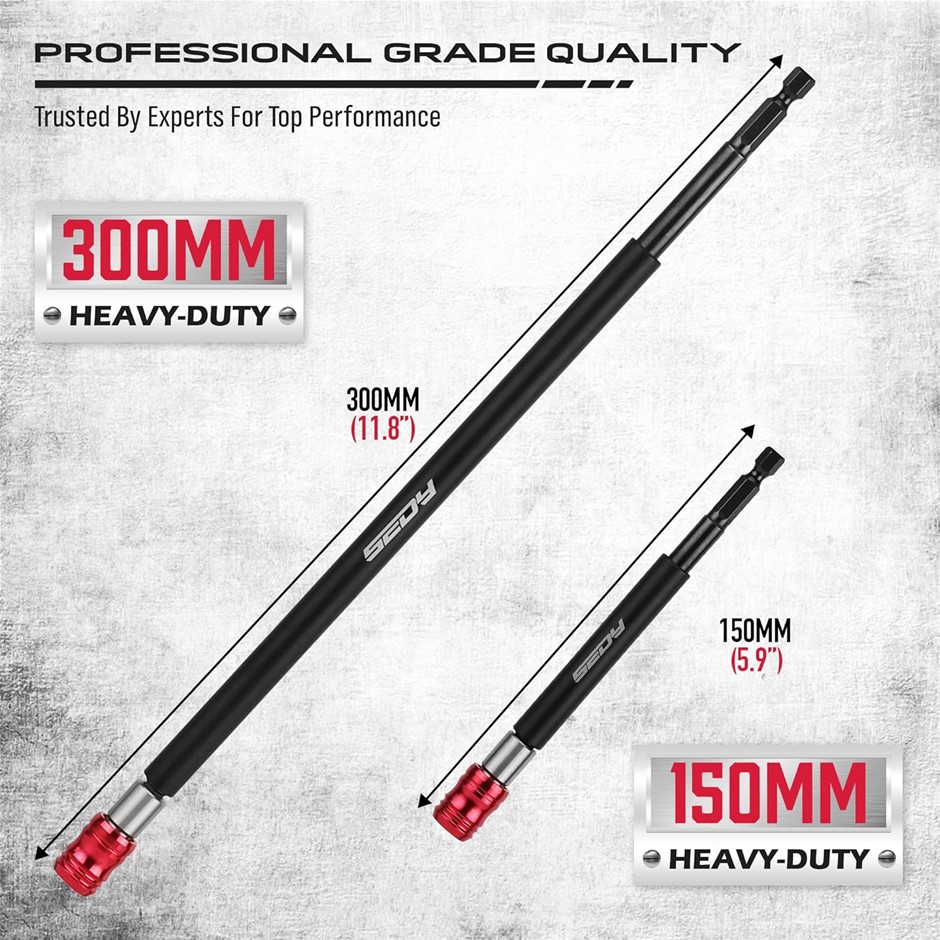 Magnetic Screwdriver Bit Holder Set: 2-Piece 1/4 Inch Hex Shank Quick Relea