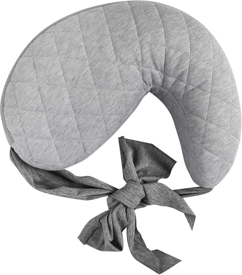 Boppy Anywhere Support Nursing Pillow, Soft Gray Heathered with Stretch Bel