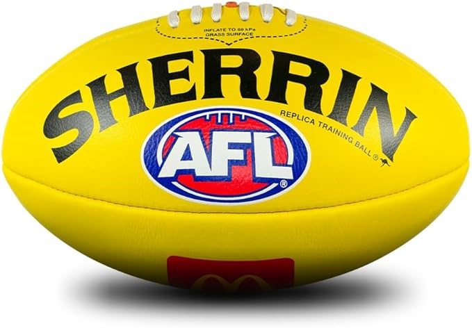 Sherrin AFL Replica Training Football, Yellow, Size 3. NB: untested.