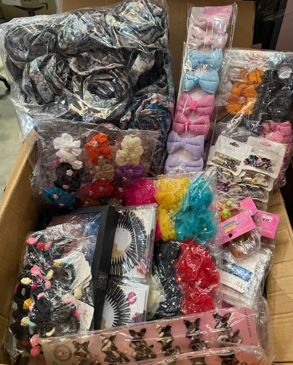 BRAND NEW! One Box of Assorted Hair Accessories. Perfect for everyday use o