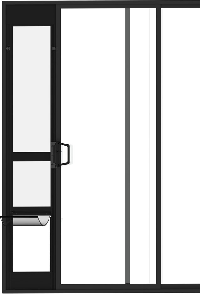 HAKUNA PETS Black Glass Patio Pet Door for Sliding Doors, Large, Adjustable