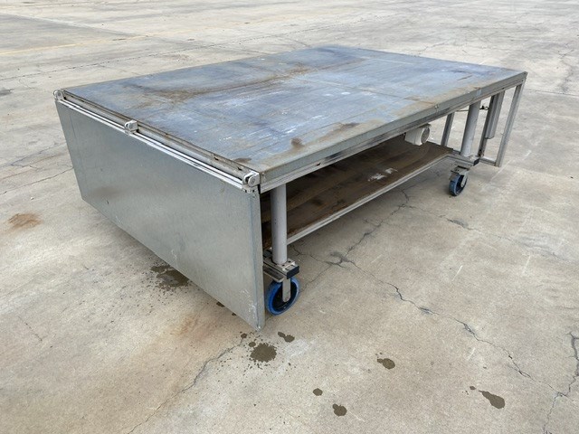 <p>Large Mobile Work Table with Fold Up Ends</p>