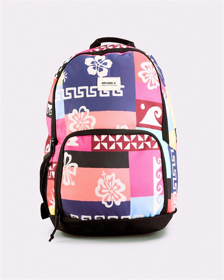 RIP CURL Evo Backpack, Black/Multicolor/Pink, 18L.