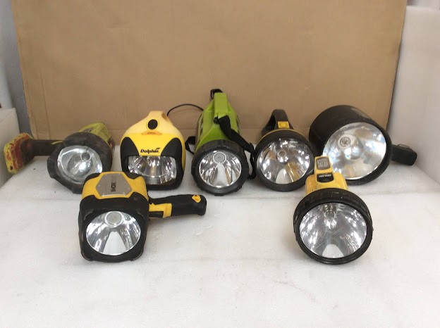 Dolphin Mixed Brand and Model Handheld Spotlight Flashlight (Lot of 7)