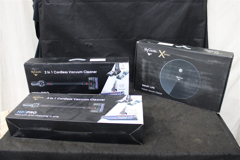 3 x MyGenie Vacuums Including 2 in 1 Cordless and Robotic