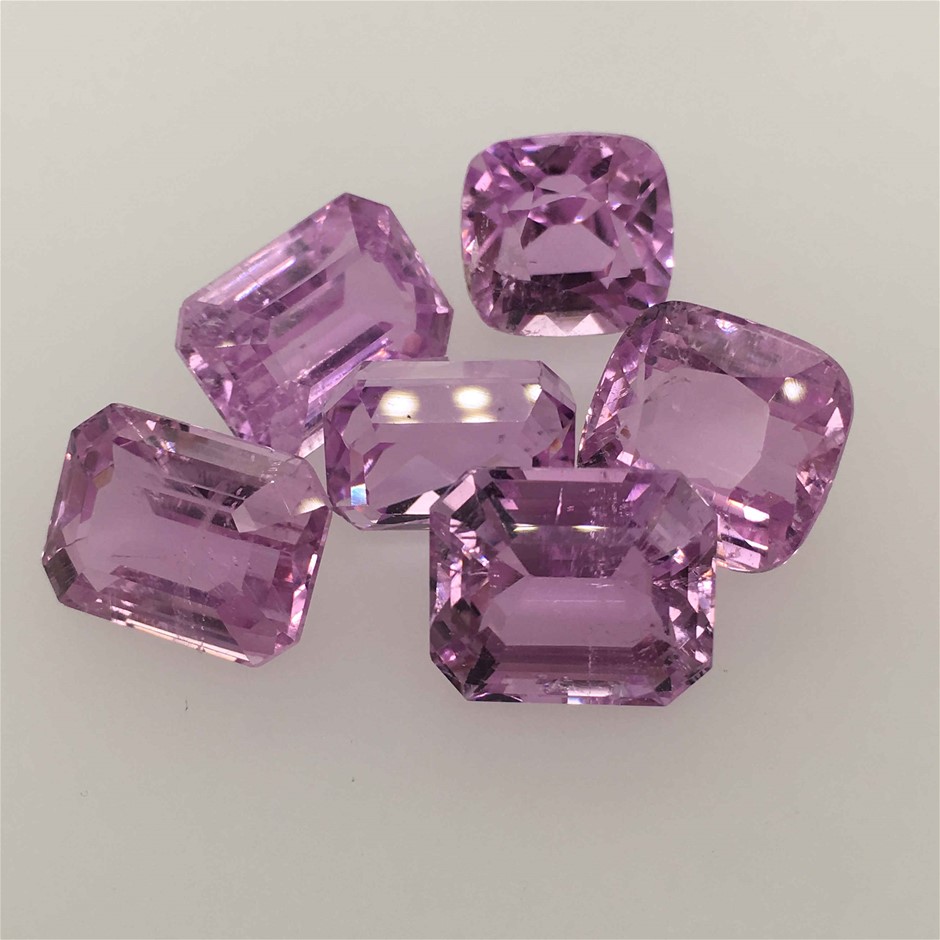 Six Stones Kunzite Cushion - E/C 45.10ct