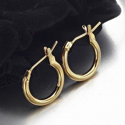 BIJ'OR-18ct Heavy Yellow Gold Plated 6mm & 9mm Hoop Earrings-USA,RRP $29