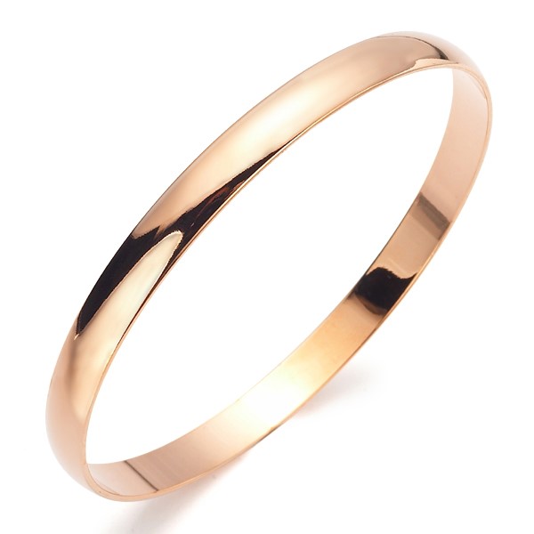 BIJ'OR-18ct Heavy Rose Gold, 66mm Wide Women's Plain Bangle - USA,RRP $89