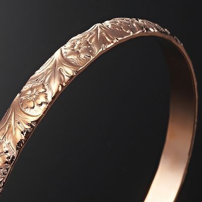 BIJ'OR-18ct Rose Gold, Embossed Filigree Women's Bangle -USA,RRP $125