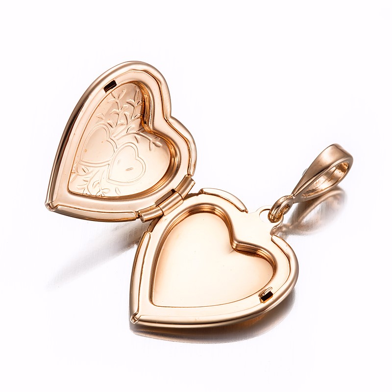 BIJ'OR-18ct Heavy Rose Gold Plated Heart Locket Pendant - USA,RRP $69