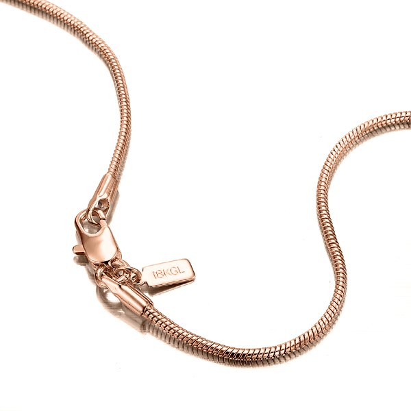 BIJ'OR-18" 18ct Heavy Rose Gold, 70mm Wide Snake Chain Necklace-USA,RRP $79