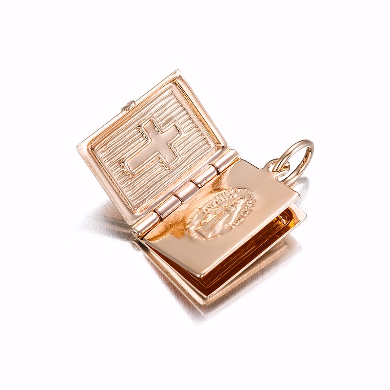 BIJ'OR-18ct Heavy Rose Gold Plated Bible Pendant-USA,RRP $59