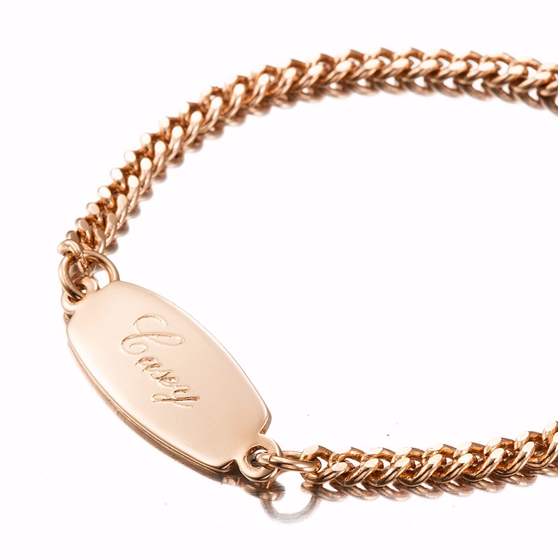 BIJ'OR-18ct Rose Gold Plated 4.5" Baby ID Bracelet Parrot Clasp-USA,RRP $69