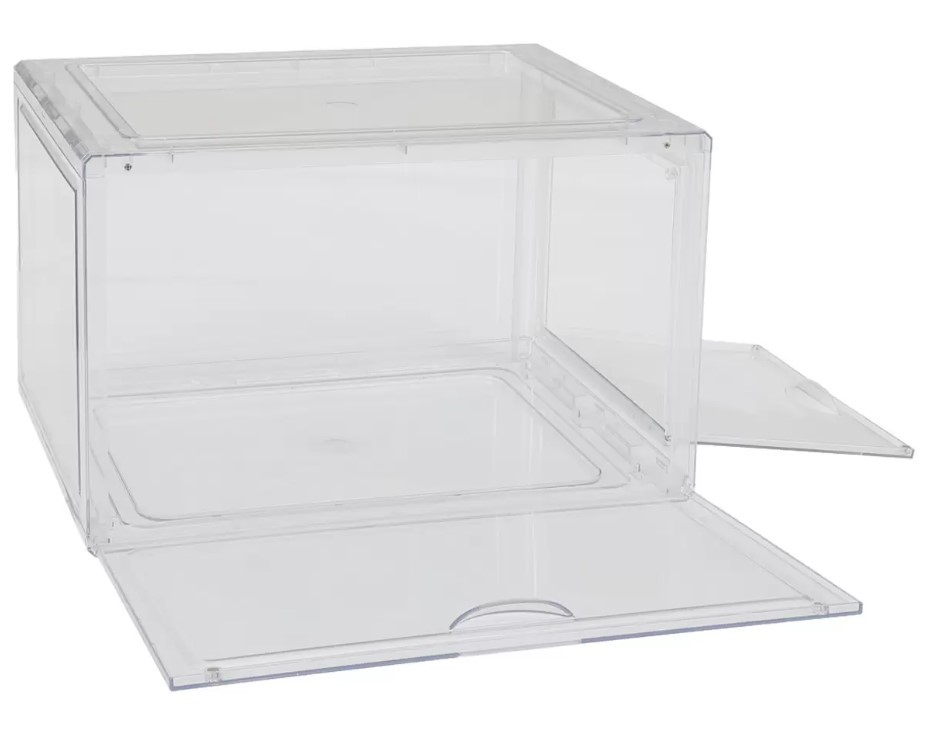 2 x SIGNATURE 4pk Stackable Shoe Boxes. NB: Damaged packaging.