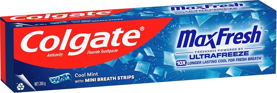 4 x COLGATE Max Fresh Cool Mint Toothpaste, 200g. N.B: Damaged box packagin