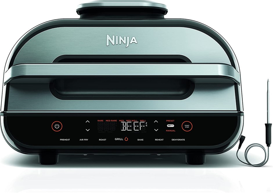 NINJA Foodi Smart XL Grill & Air Fryer,Stainless Steel, Colour: Black, Mode