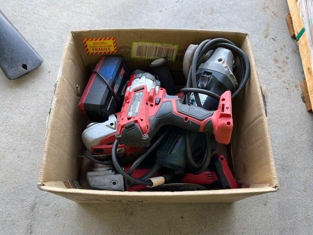 Box of Assorted Power Tools