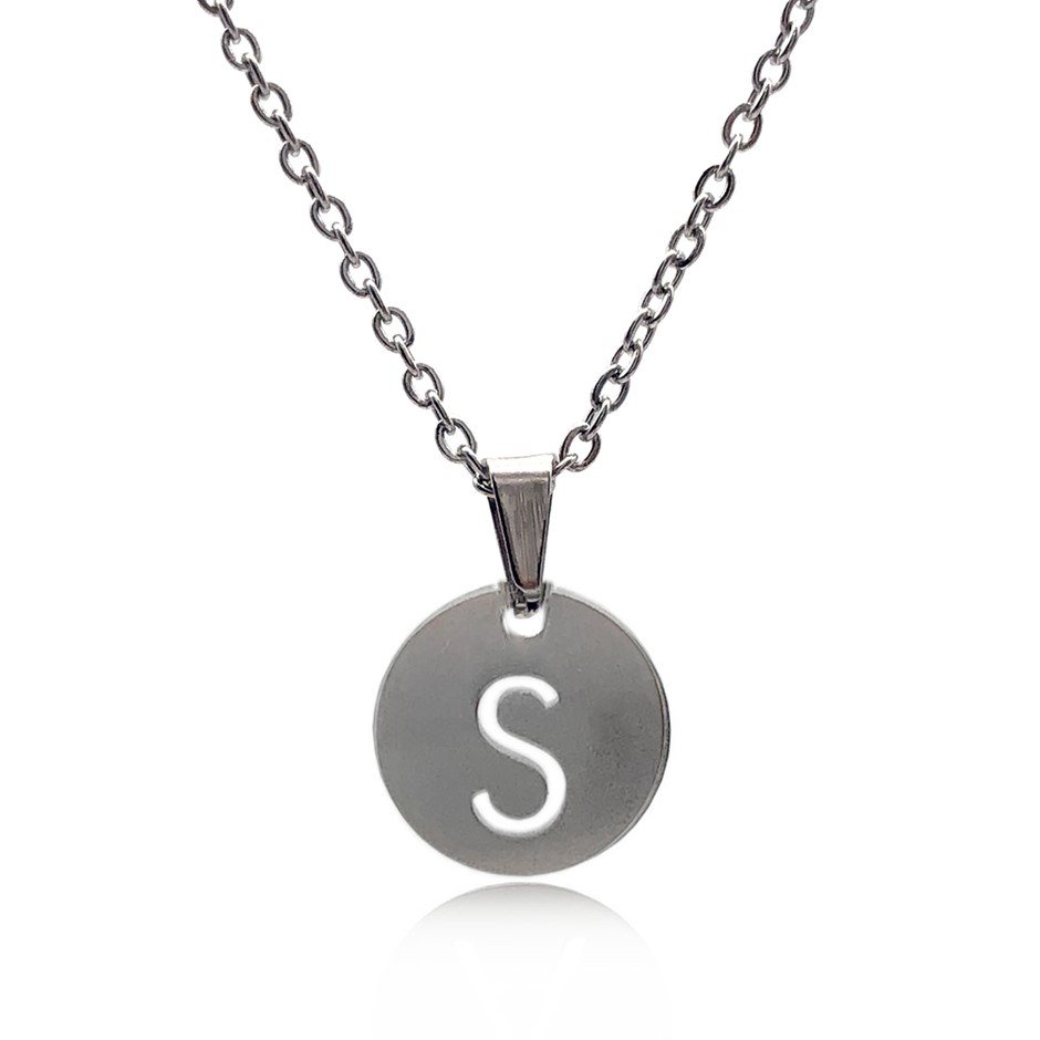 Initial Charm Letter 'S' Pendant Necklace