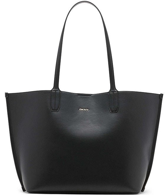 DKNY Leather Tote Bag, Black/Gold (BGD).