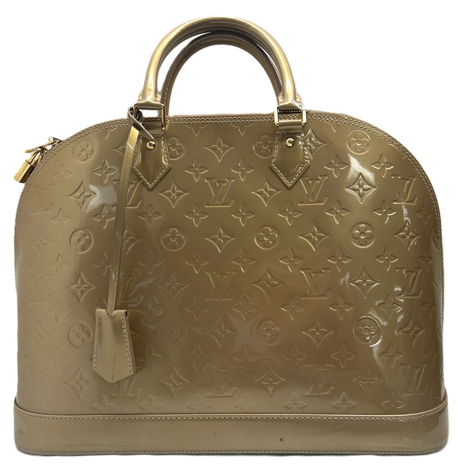 Louis Vuitton Alma GM Bag Gold Monogram Vernis patent leather